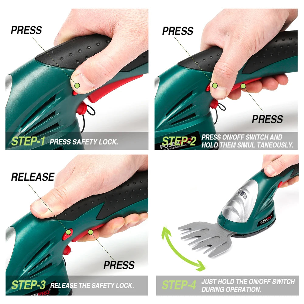 Posenpro Cordless 2 In 1 Grass And Shrub Shears