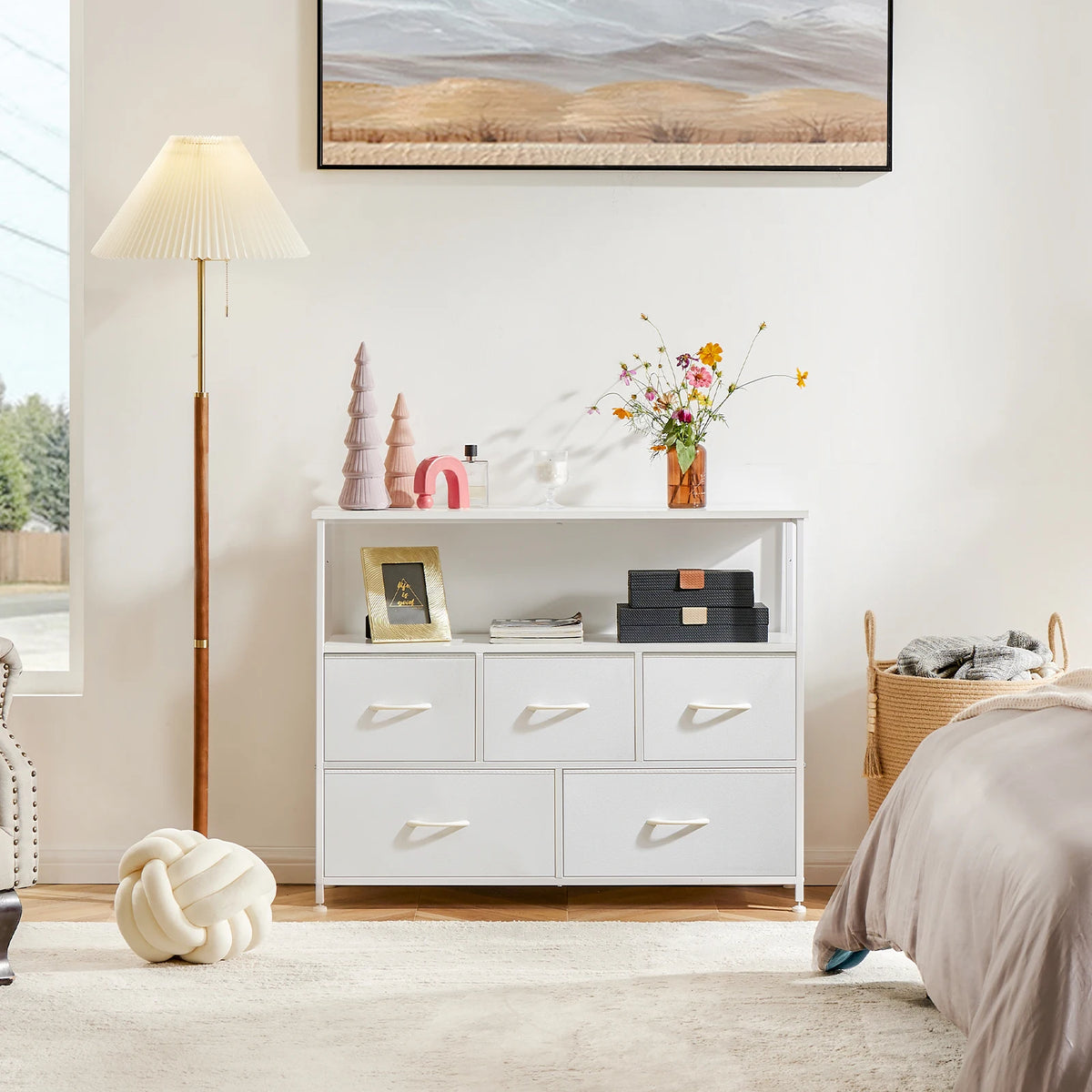 JHK Bedroom Wardrobe With Fabric Storage Drawers