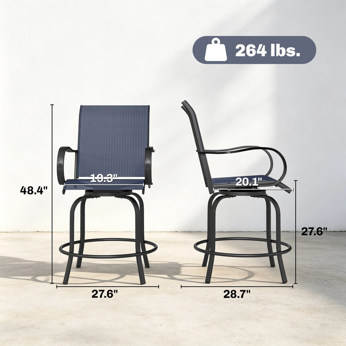 Outsunny Outdoor Bar Stools With Armrests