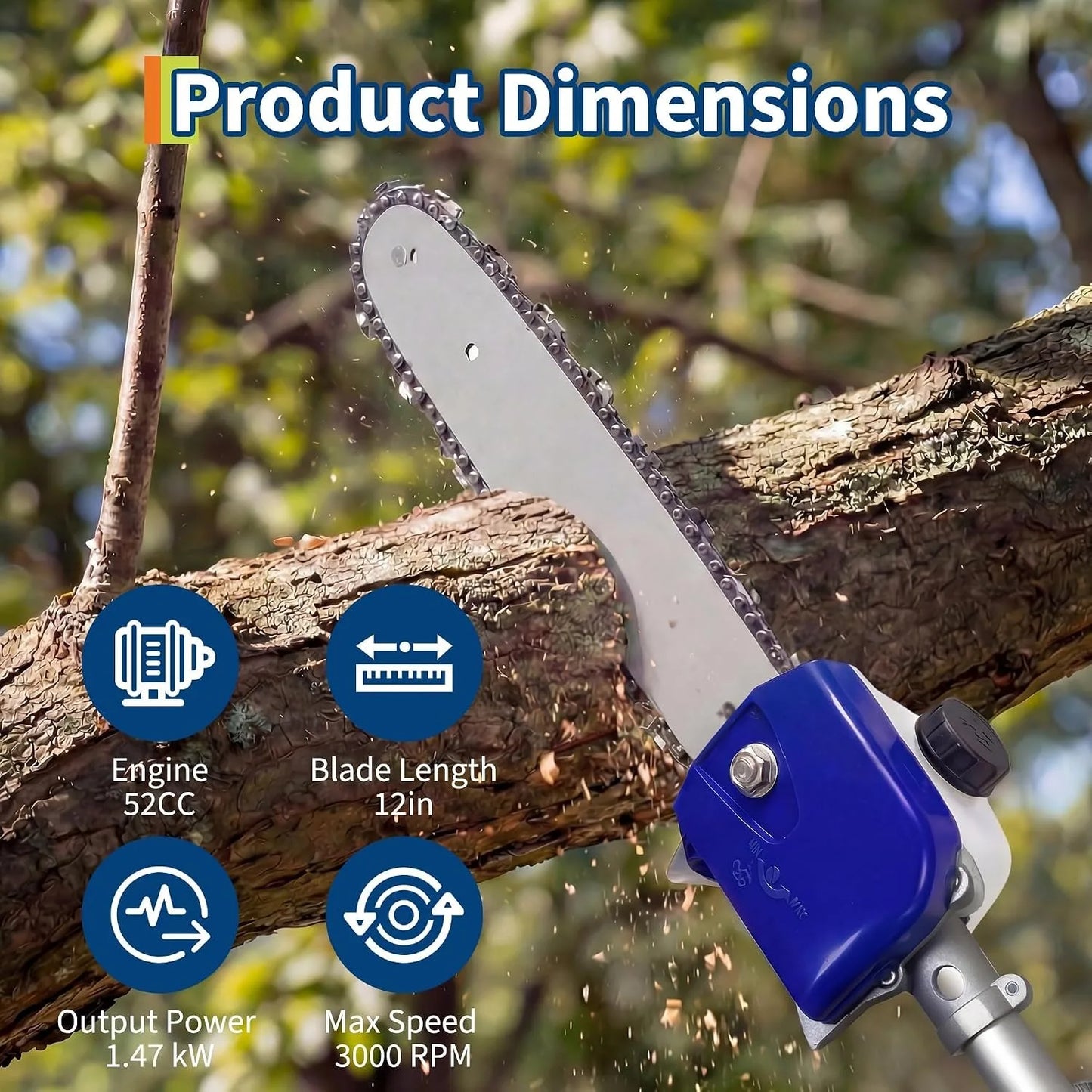 Professional Gas Powered Pole Saw Trimmer