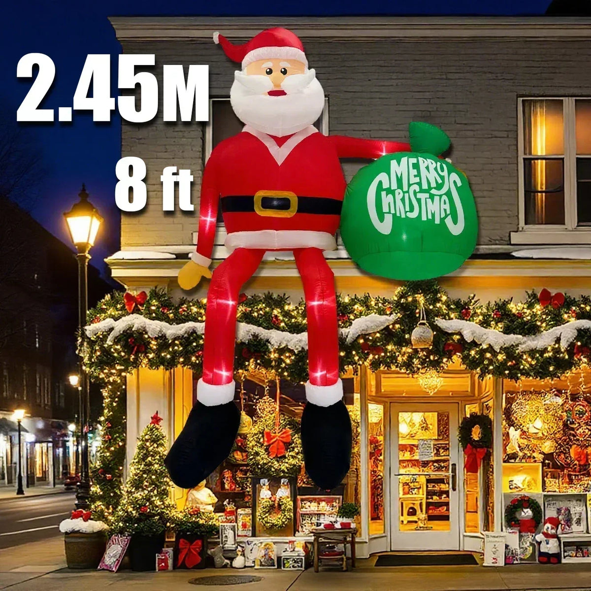 AlliLit LED Christmas Gingerbread Man Inflatable Decor