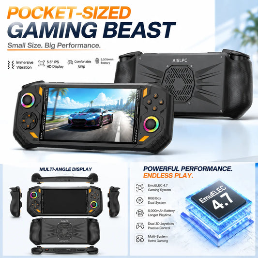 AISLPC Retro Handheld Gaming Console With Dual System