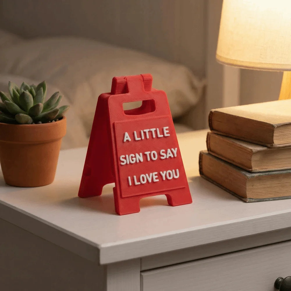 3D Printed Mini "I Love You" Sign - Plastic Desktop Decoration Suitable for Valentine's Day Gift, Wedding