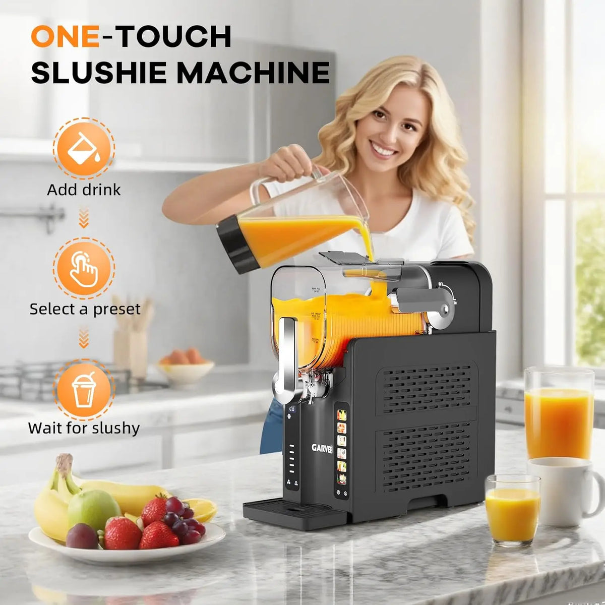 Acekool Slushie Machine With Led Display And Six Programs