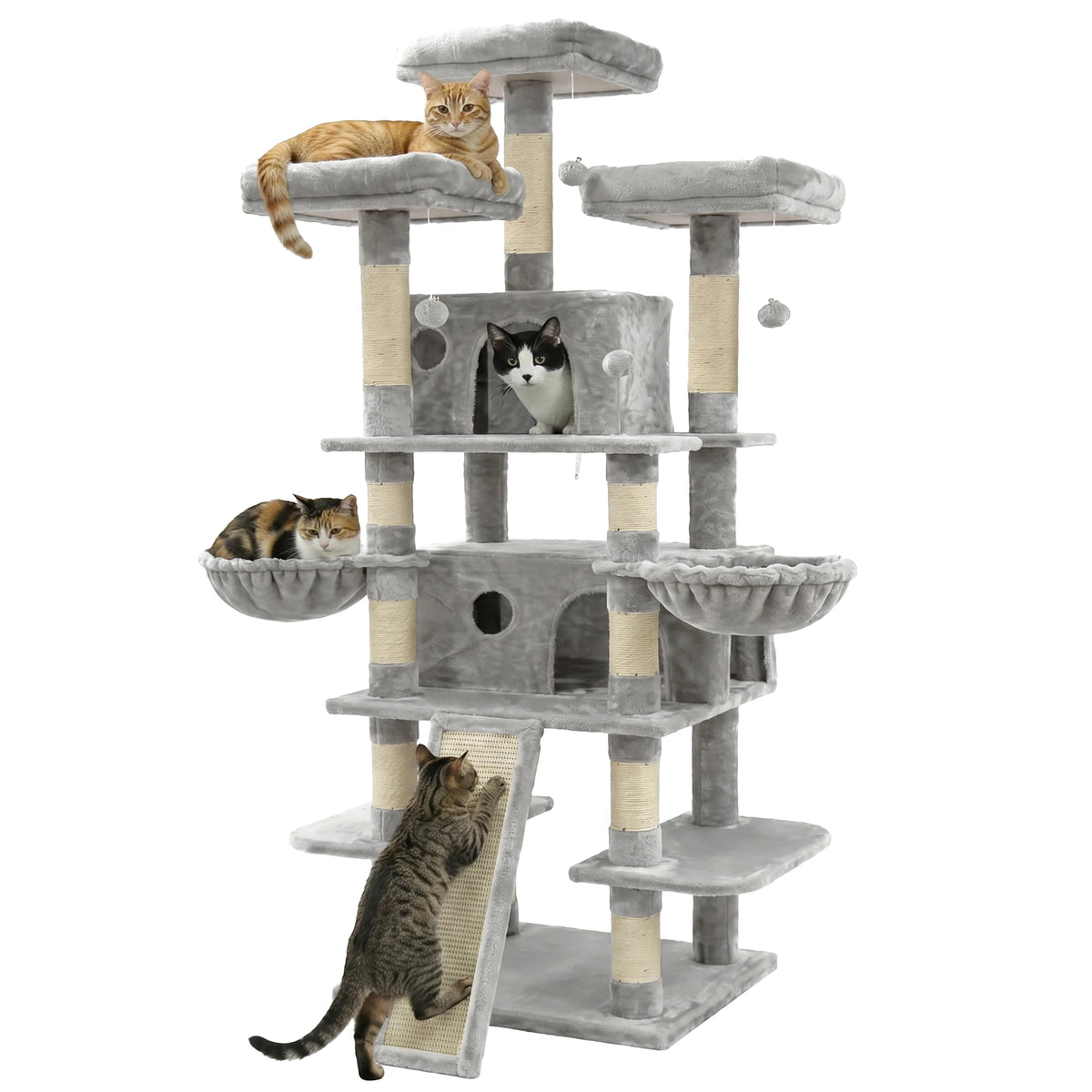 FOOWIN Cat Tree Tower With Scratching Posts And Condos