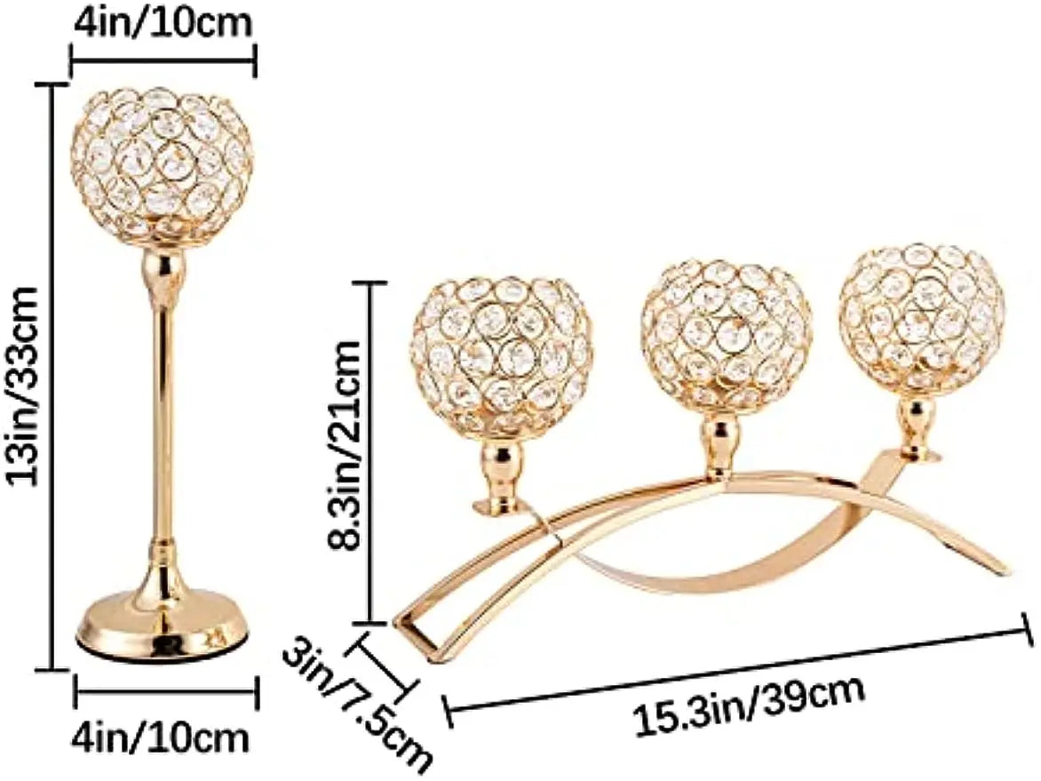 Vincigant 3 Arm Metal Tealight Candle Holder Stand