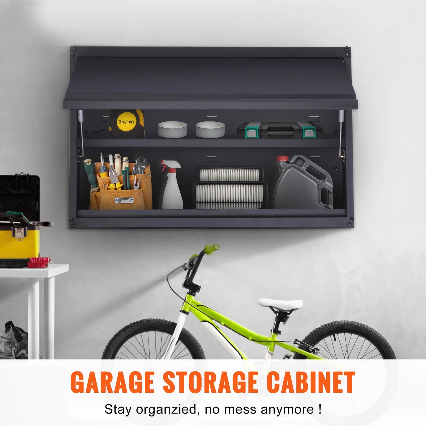 SucceBuy Wall Mounted Steel Storage Cabinet