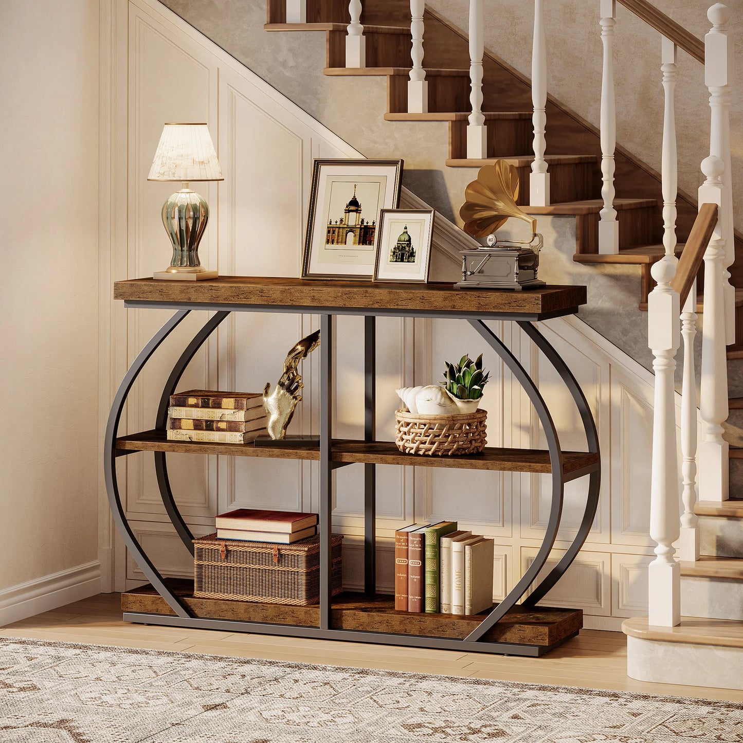 Tribesigns Industrial 3 Tier Entryway Console Table