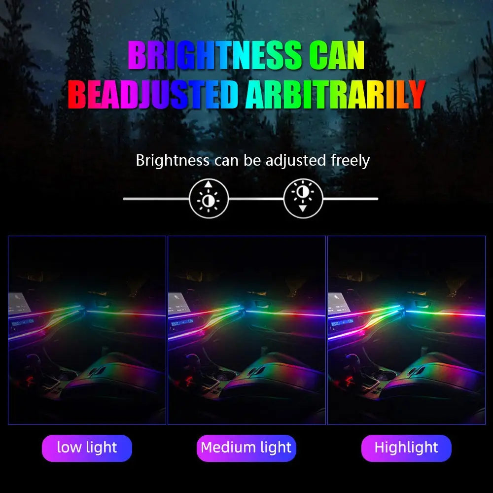 Interior Car LED Strip Lights With App Control RGB Kit
