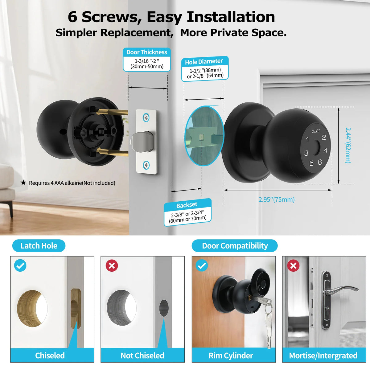 Viladepot Smart Fingerprint Door Lock With App Control