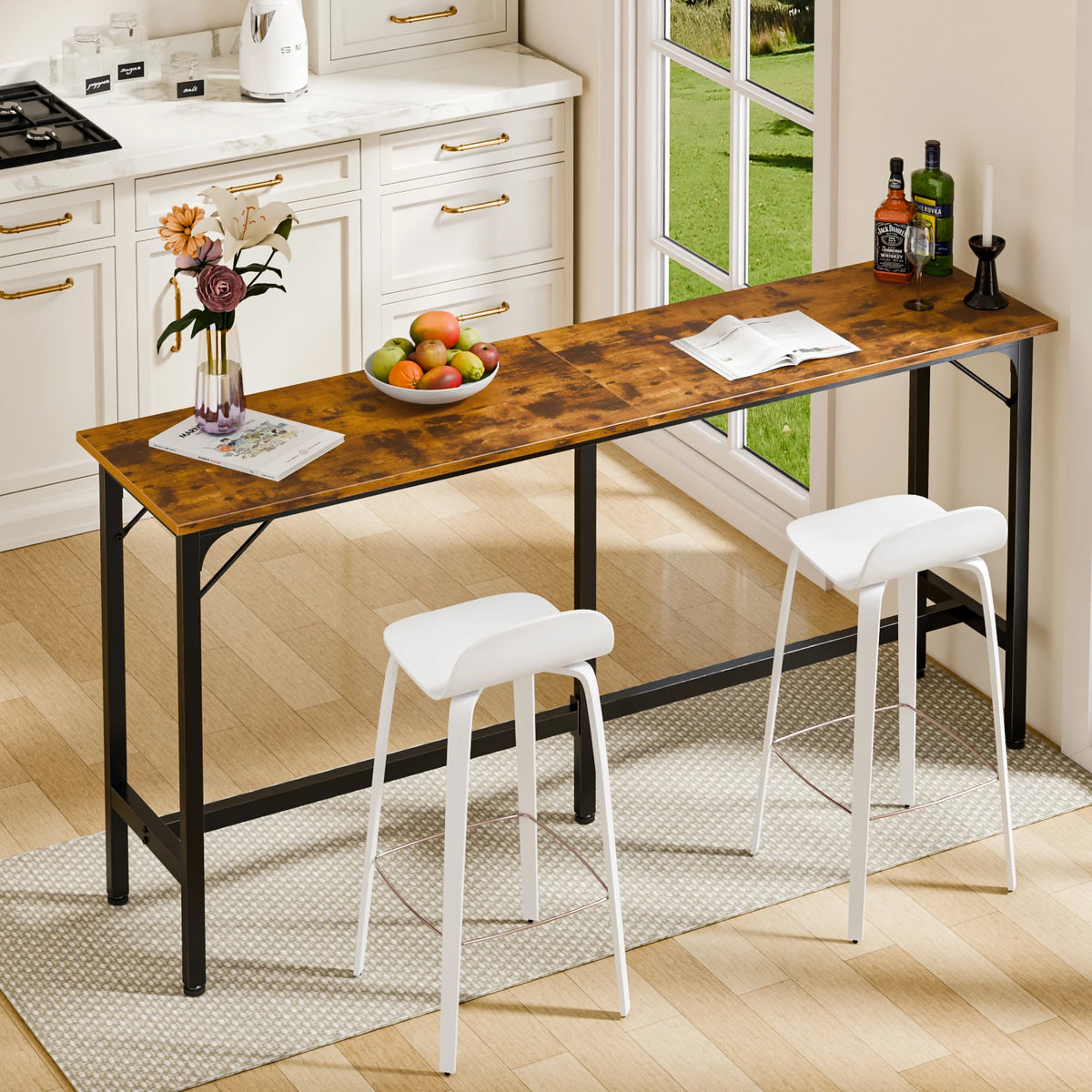 JHK Rectangular Counter Height Bar Table