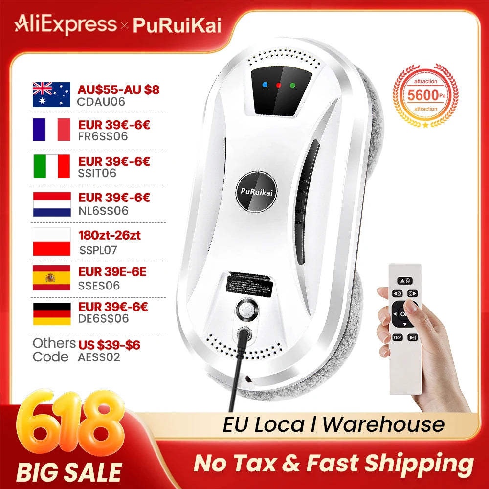 PuRuikai Window Cleaning Robot Vacuum