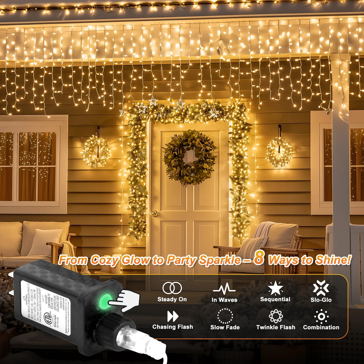 Christmas LED Icicle Lights for Outdoor Holiday Decor