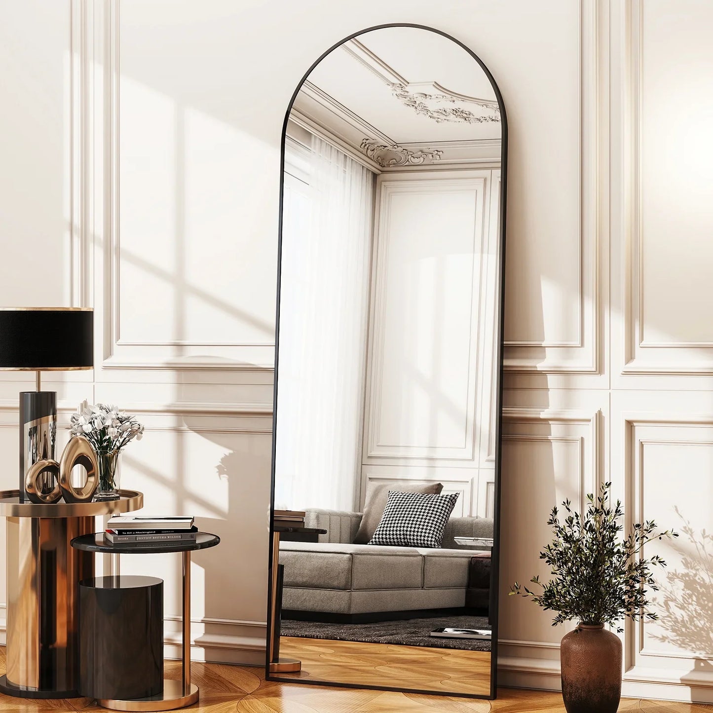 Arched Freestanding Full Length Mirror For Home Decor