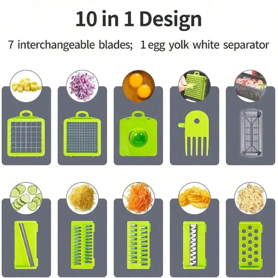 16 Function Vegetable Chopper With Stainless Blades