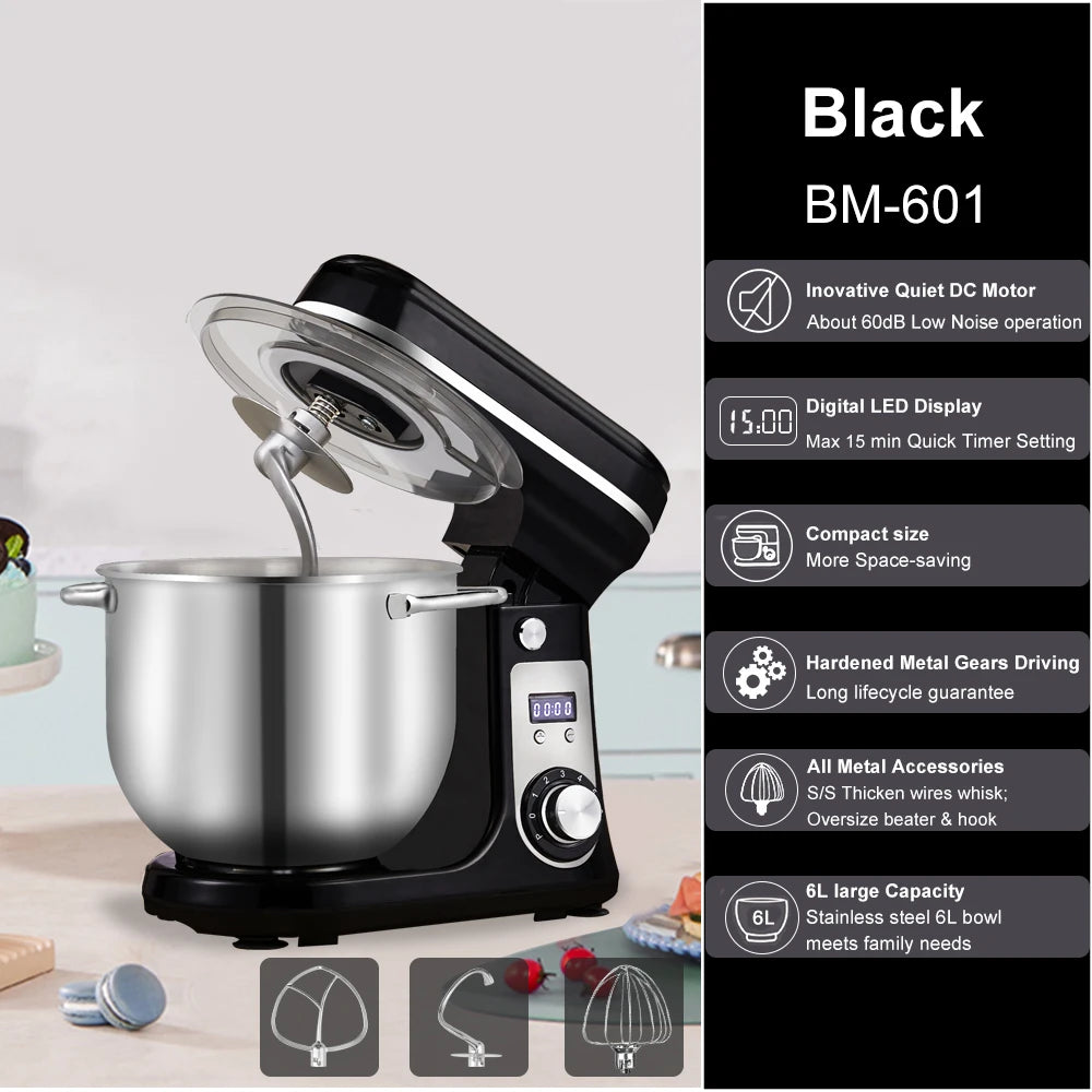 Biolomix Tilt Head Stand Mixer With Dough Hook
