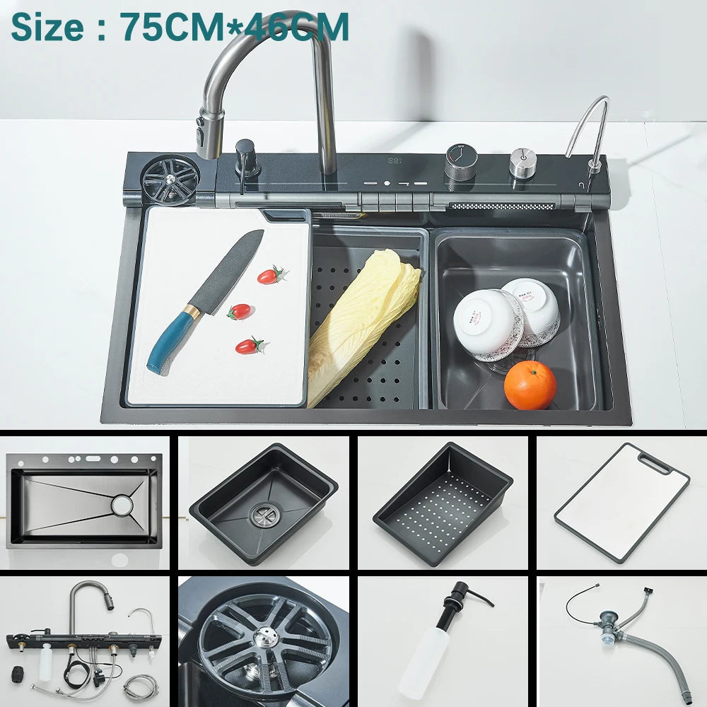 304 Stainless Steel Kitchen Waterfall Sink Undermount