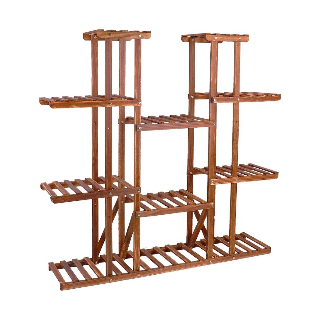 Wisfor Wooden Multi Tier Plant Shelf Flower Pot Stand