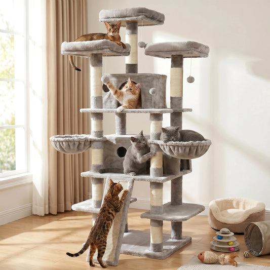 FOOWIN Cat Tree Tower With Scratching Posts And Condos