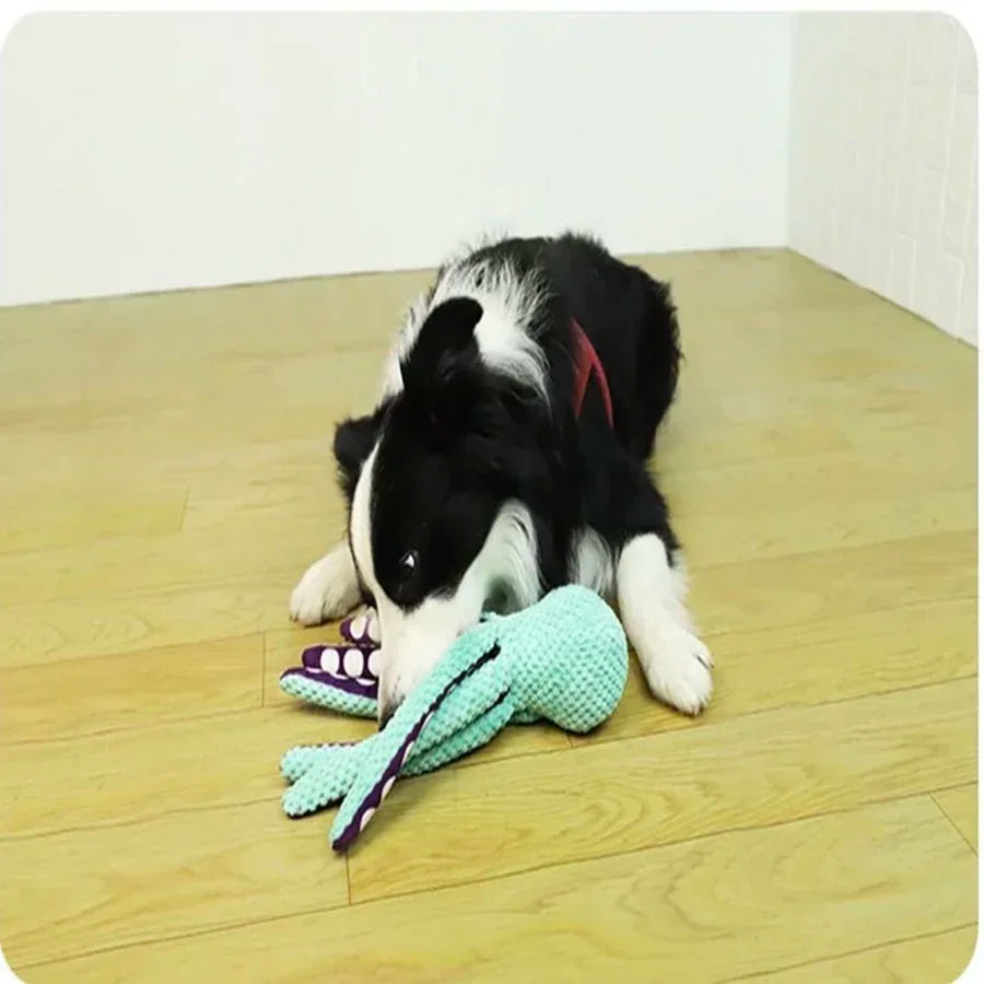 Plush Octopus Dog Toy With Interactive Sound