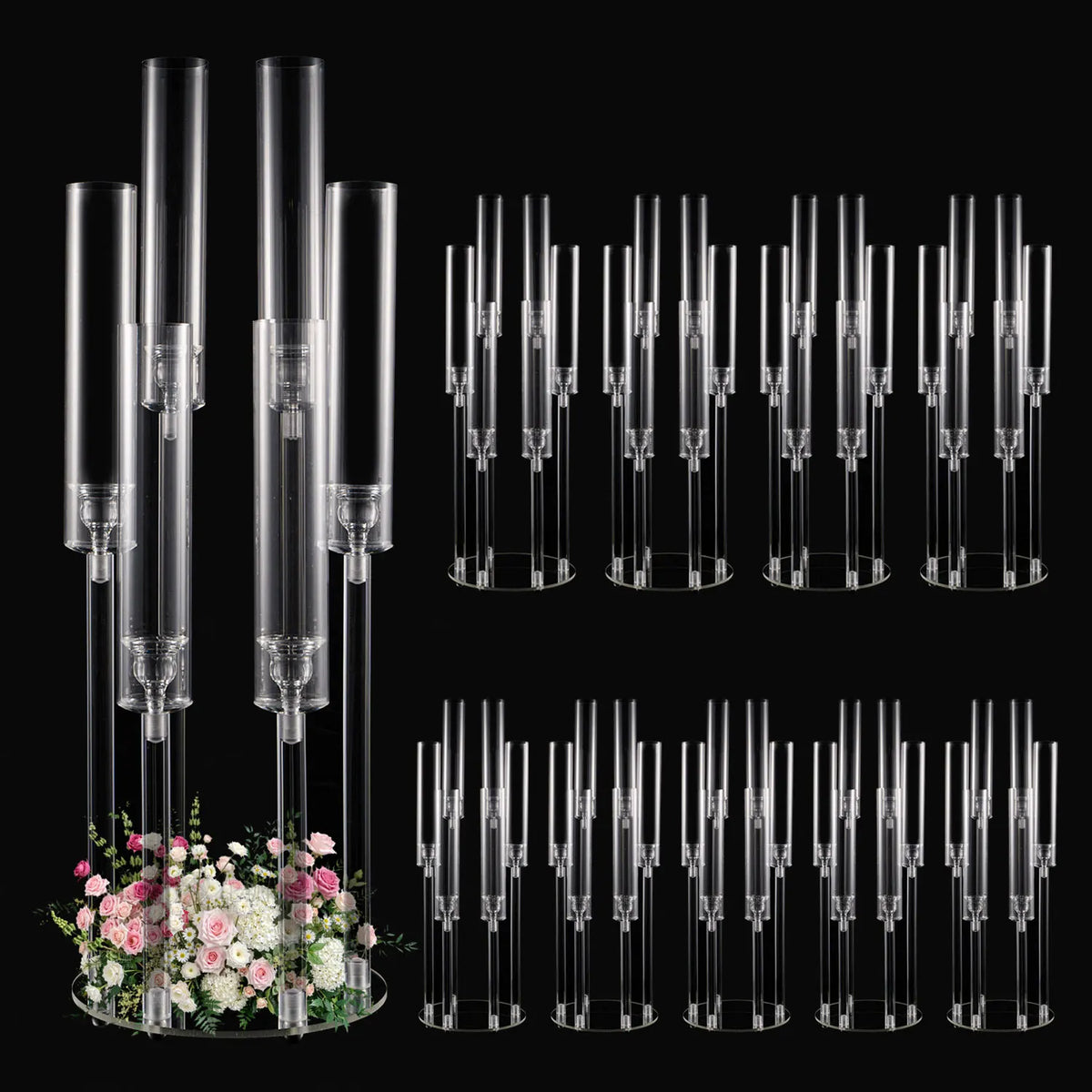 Vincigant 6 Arm Acrylic Candelabra Candle Holder