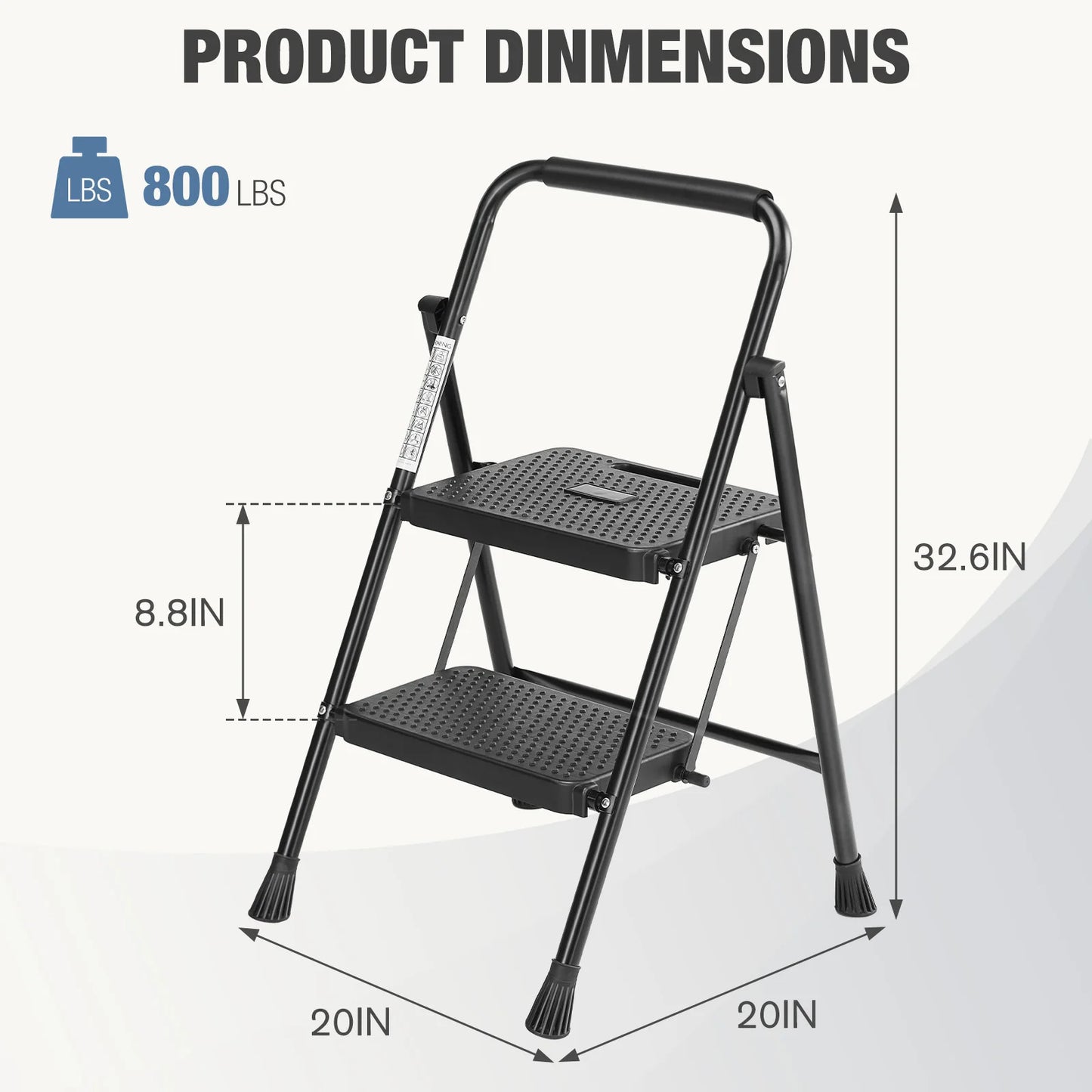 JHK Folding Step Stool With Cushioned Handle