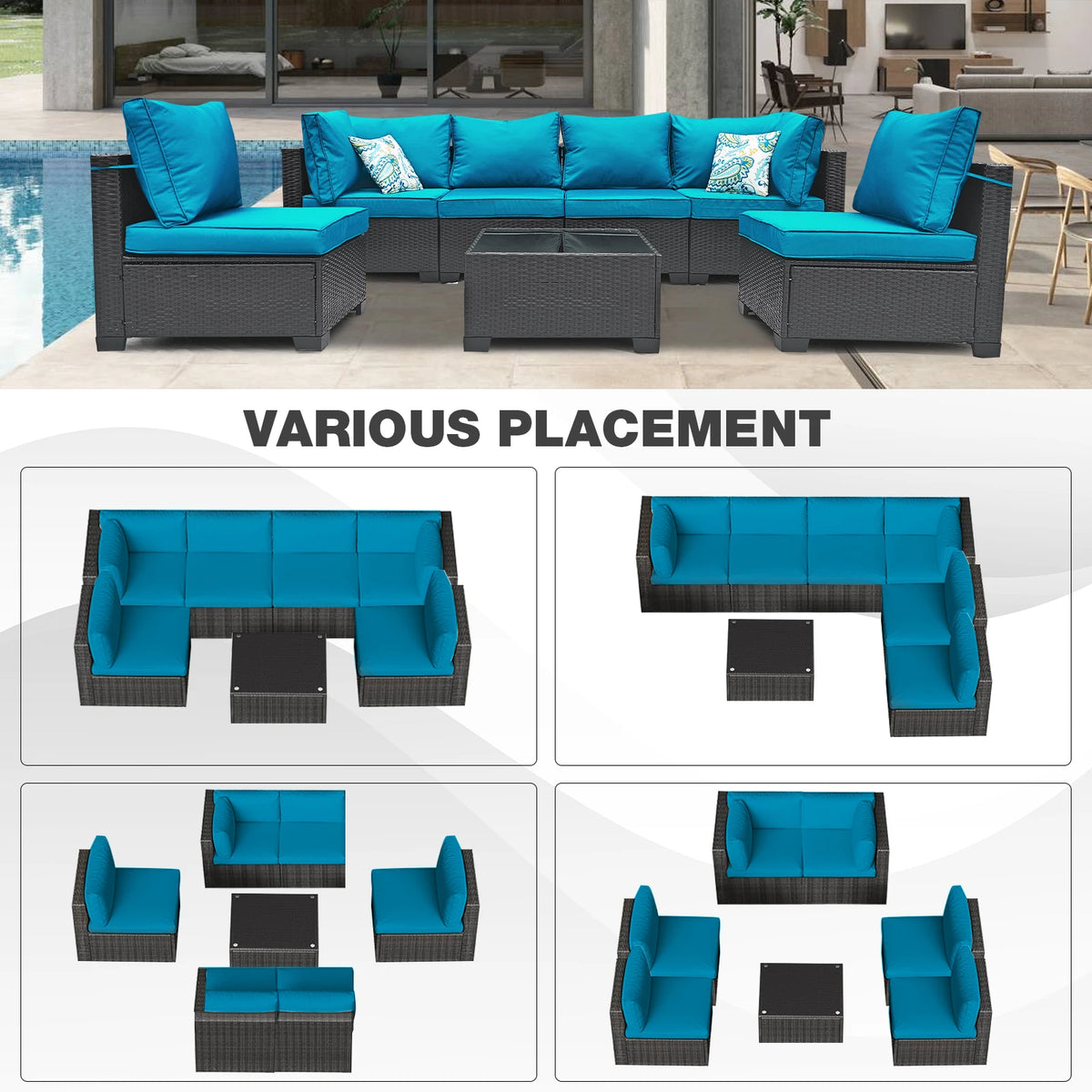 All Weather Wicker Patio Conversation Furniture Set
