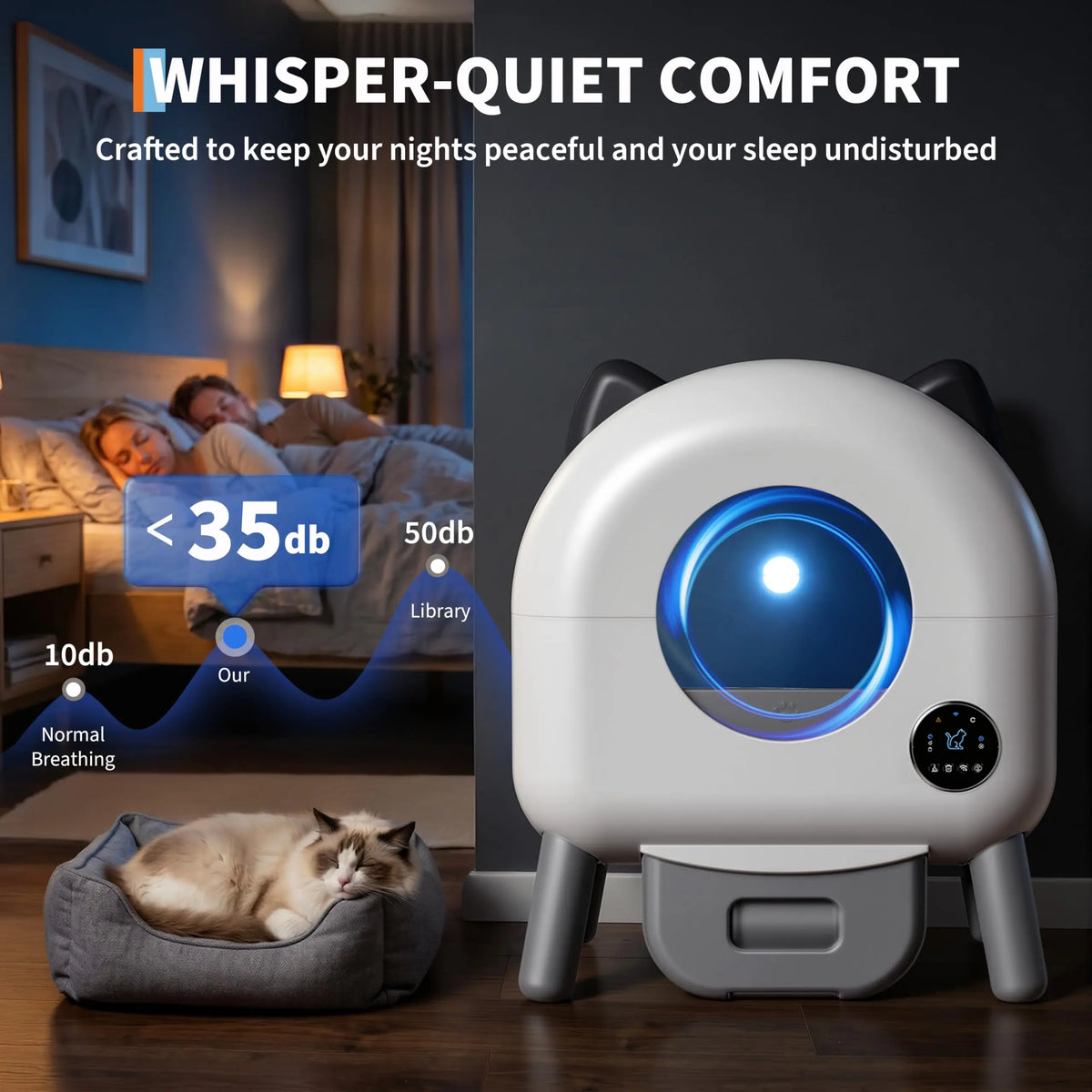 HiMiss Automatic Self Cleaning Cat Litter Box