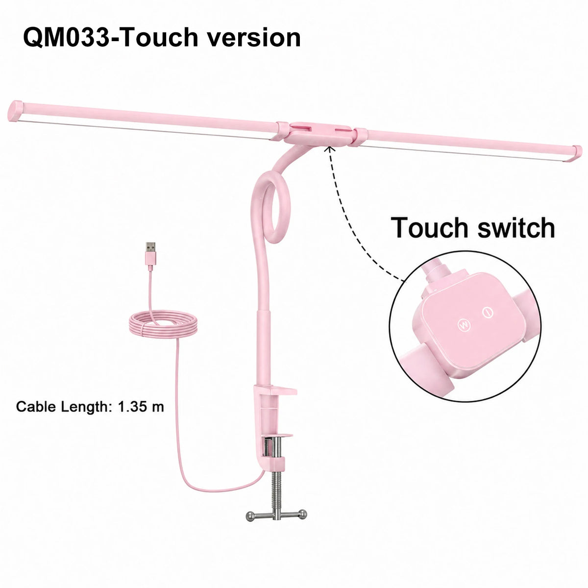 DUMILOO Double Head Clip On Adjustable LED Lamp