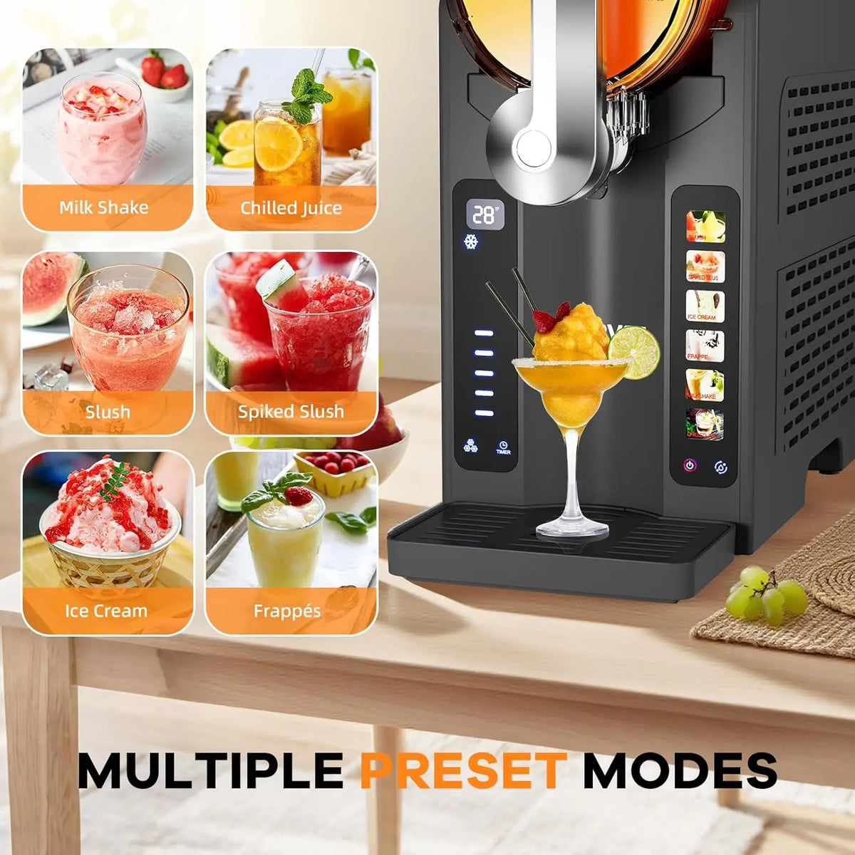 Acekool Slushie Machine With Led Display And Six Programs