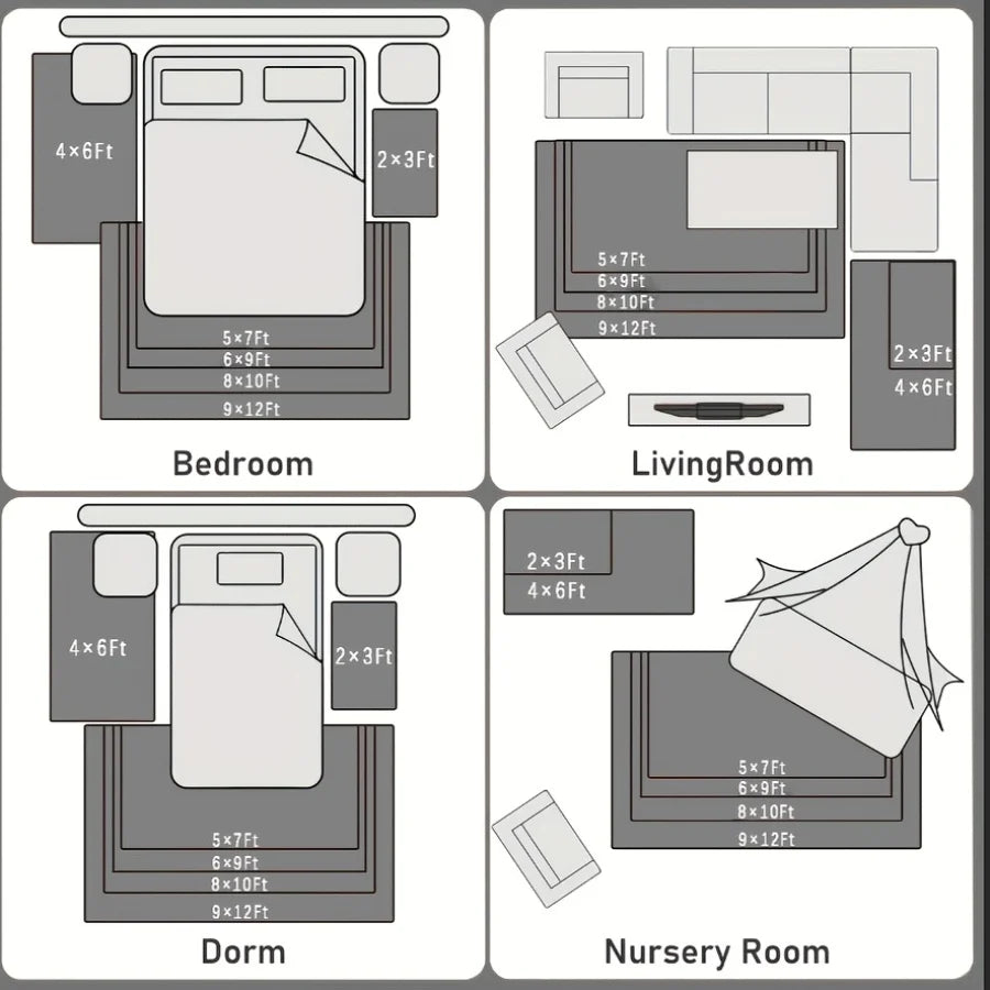 Aubusson Style Plush Area Rug for Living Room