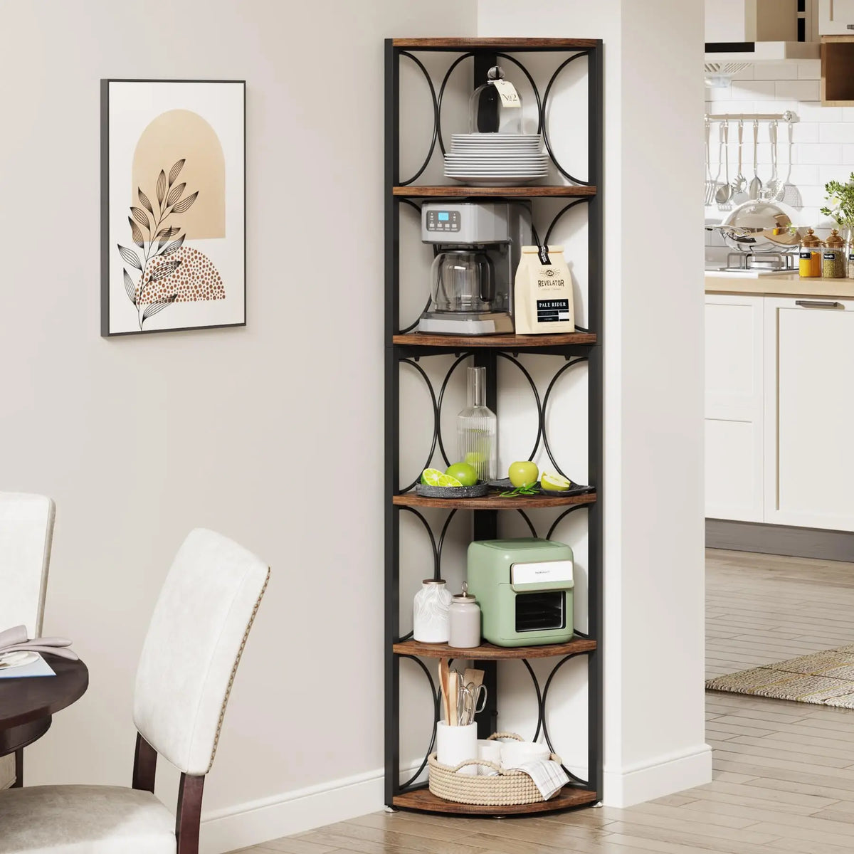 Tribesigns 6 Tier Corner Shelf Storage Unit