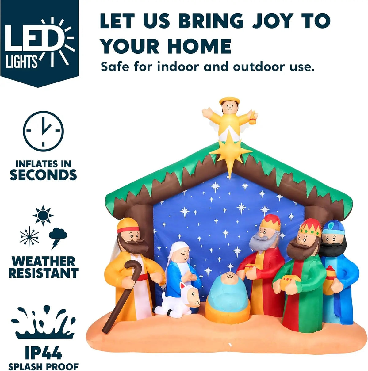 Joyfy Lighted Christmas Nativity Scene Inflatable