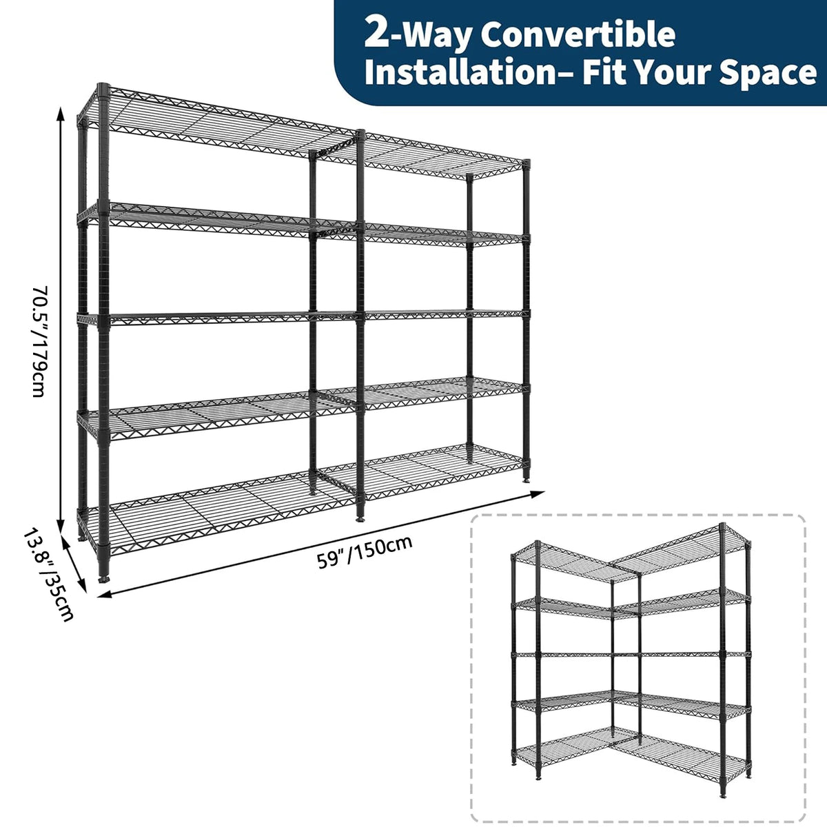 TWISTER CK Adjustable Metal Storage Shelving Unit