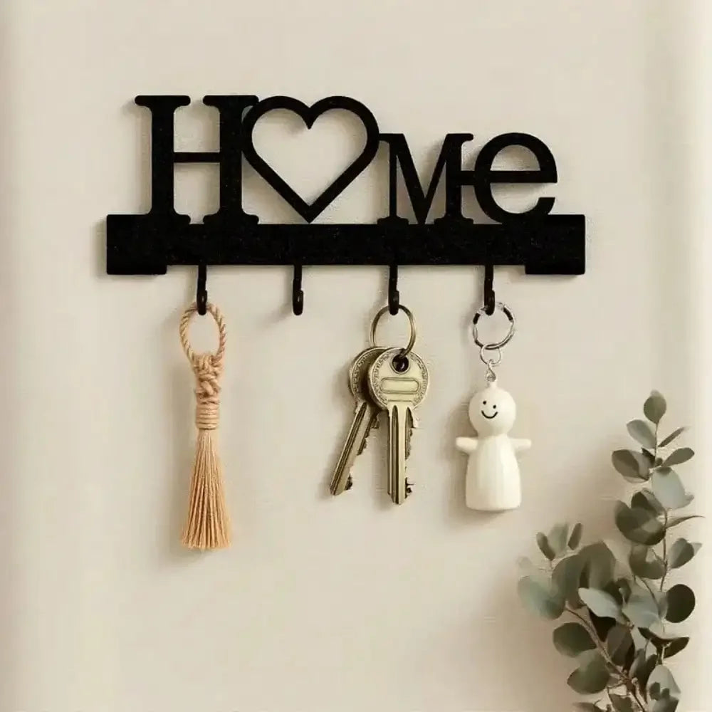 Heart Shape Key Holder Wall Mounted Organizer With Hooks
