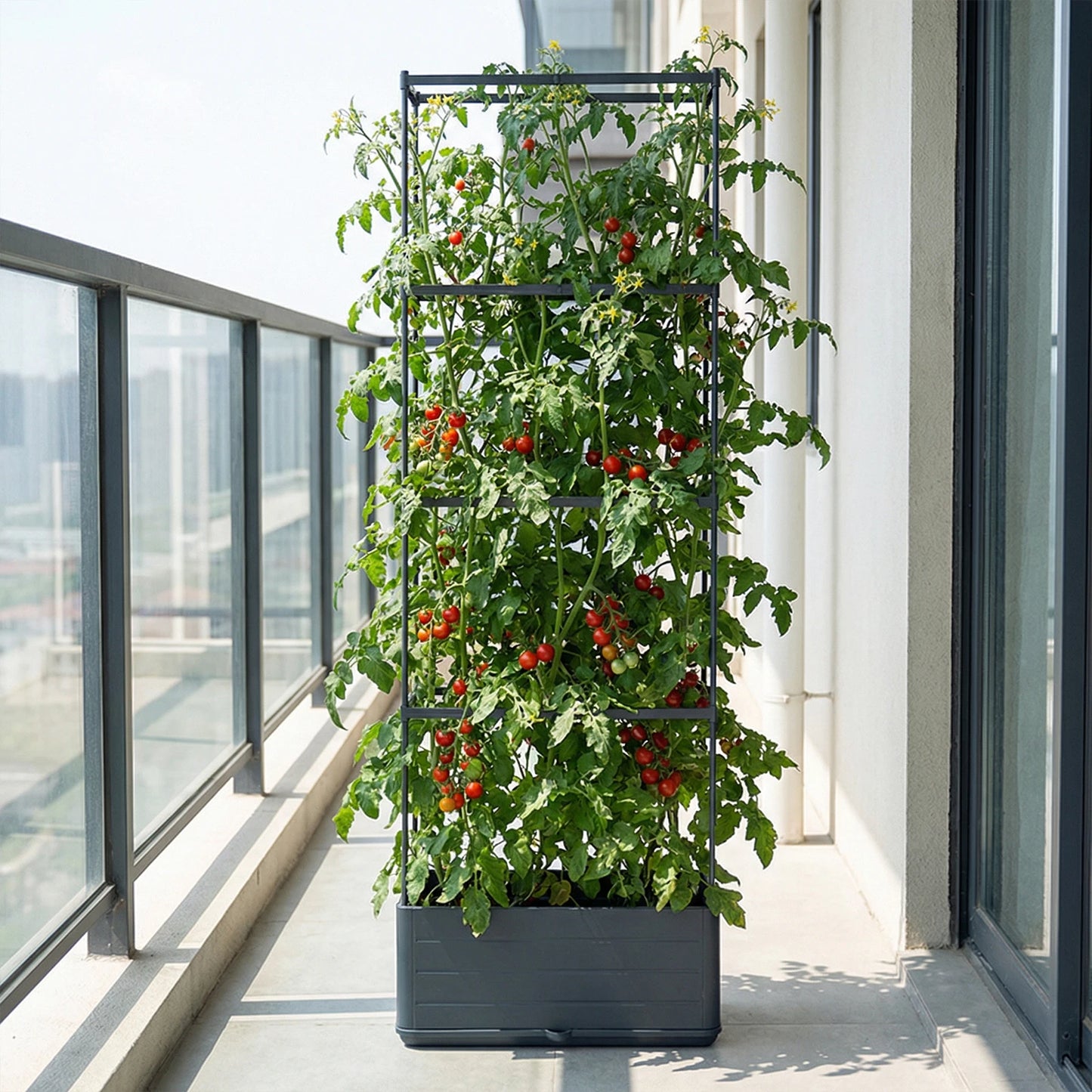 Raised Garden Bed Planter With Trellis Self Watering