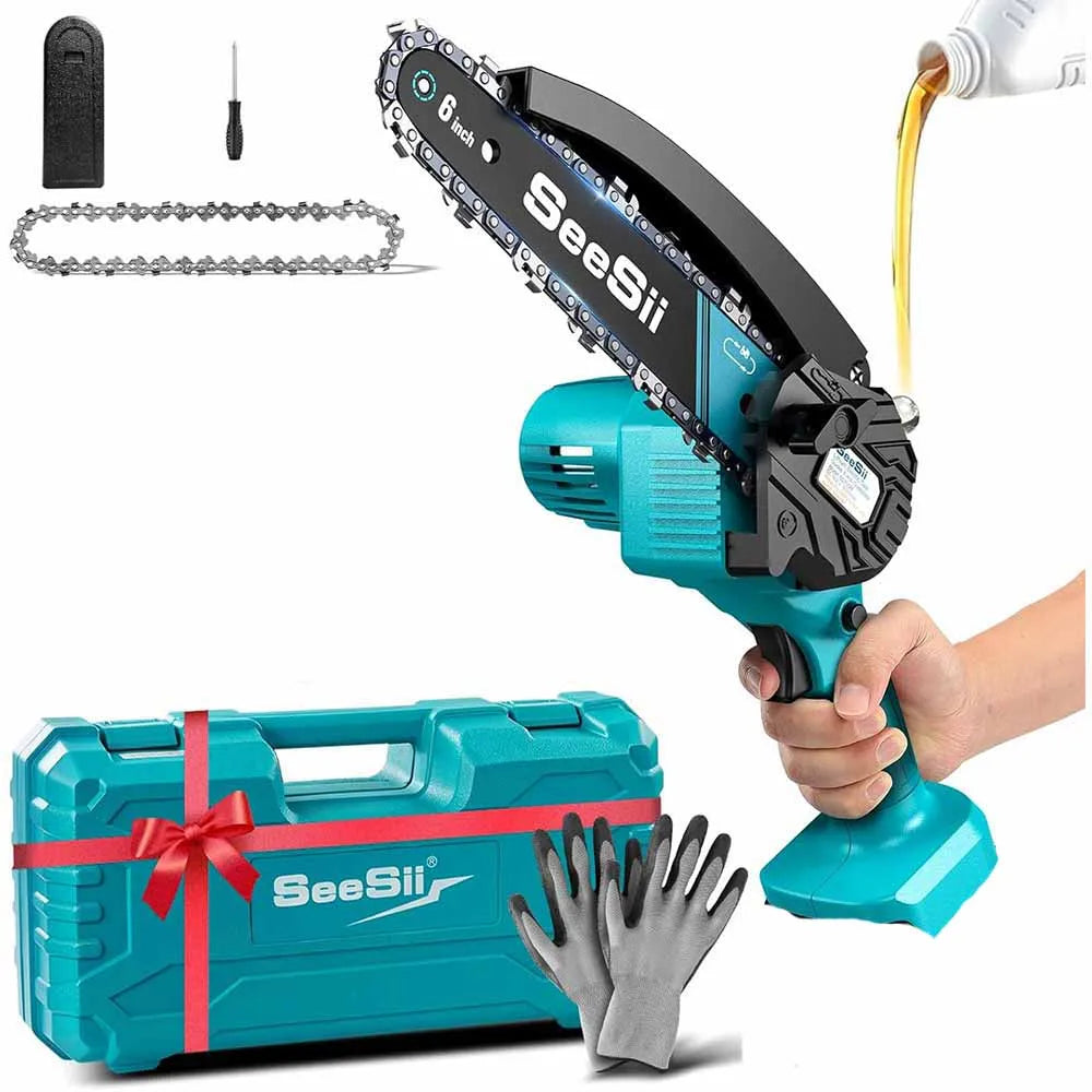 Seesii Cordless Mini Chainsaw Electric Garden Pruner
