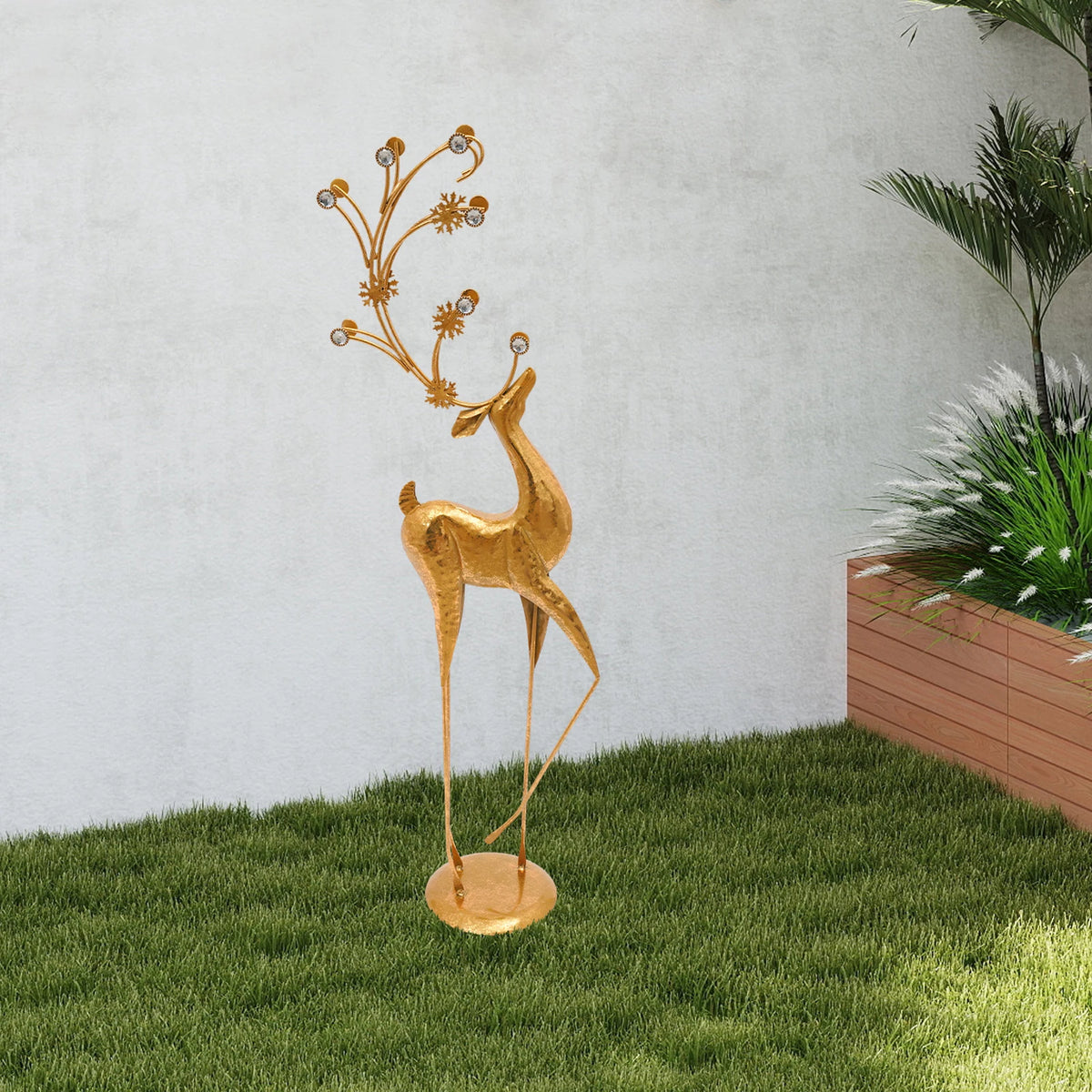 Retro Metal Deer Statue for Elegant Home Decor
