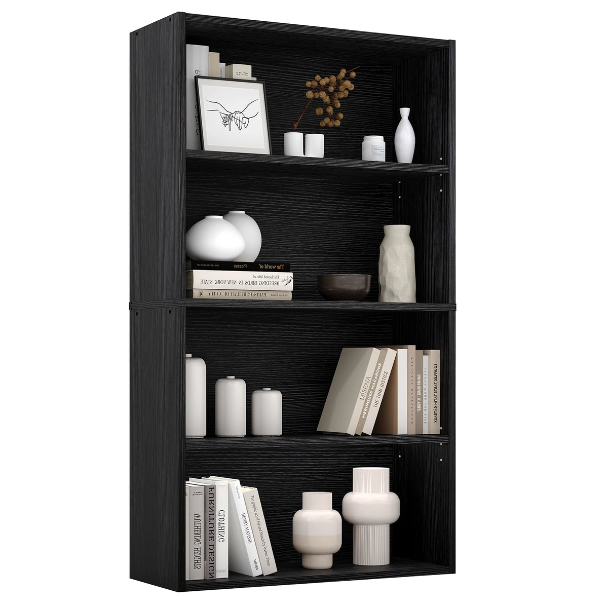 JHK Modern Wooden Open Bookcase