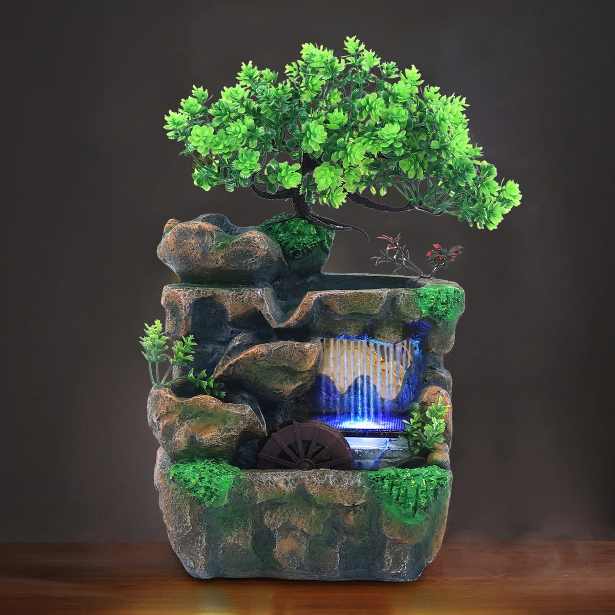 Indoor Desktop Waterfall Fountain With LED Lighting