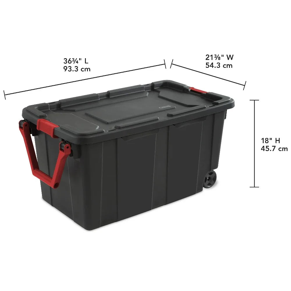 Sterilite Wheeled Plastic Industrial Storage Bin