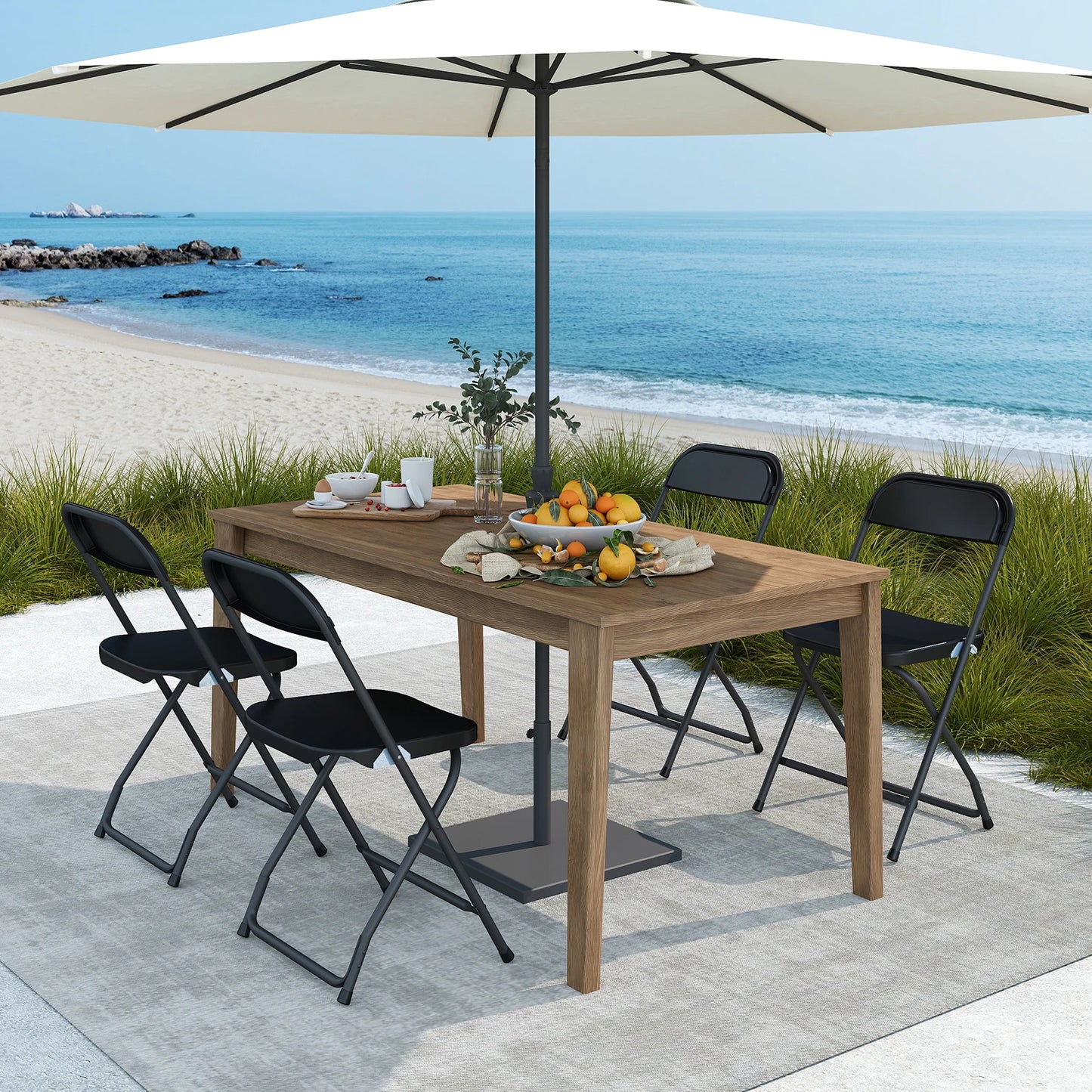 JHK Plastic Folding Chair 4 To 6 Pack 330LB Capacity