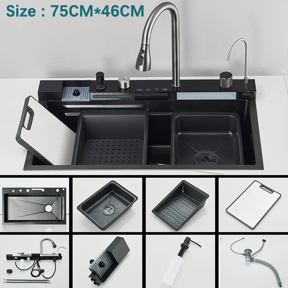 304 Stainless Steel Kitchen Waterfall Sink Undermount