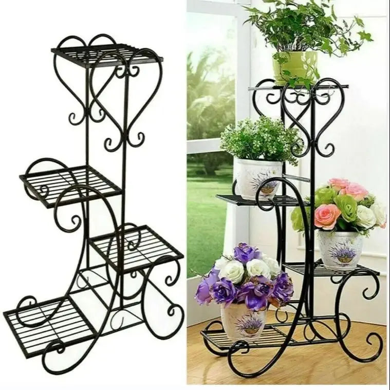 4 Tier Metal Plant Stand For Home Garden Flower Display