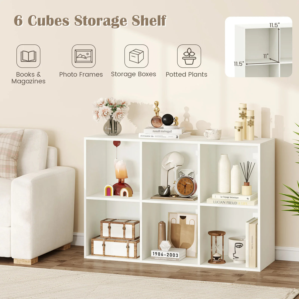 HOMASIS Modern Cube Bookcase And Storage Organizer