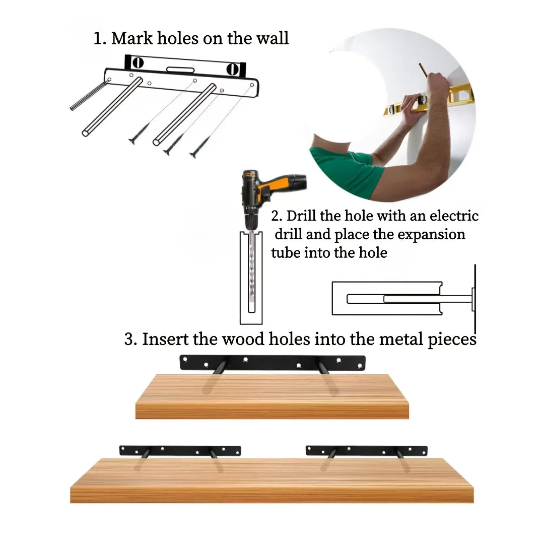 1pcs Wall Mounted Shelf Hanging on the Wall, a Bookshelf in the Living Room, a Straight Line Wall Hanging Behind the Sofa