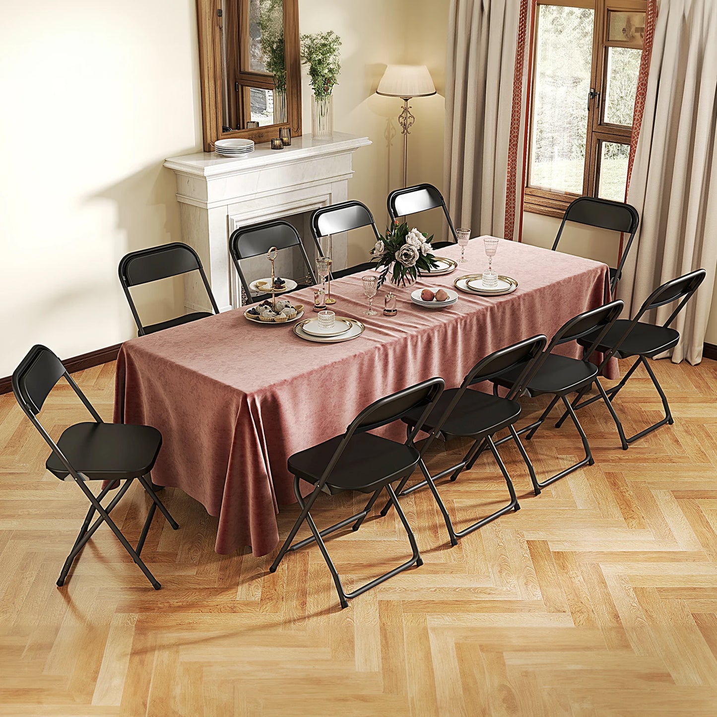 JHK Plastic Folding Chair 4 To 6 Pack 330LB Capacity