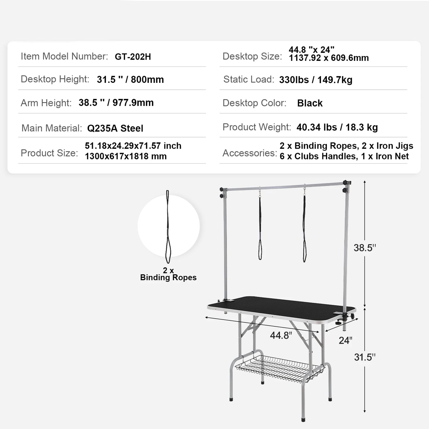 Foldable Stainless Steel Pet Grooming Table With Clamp
