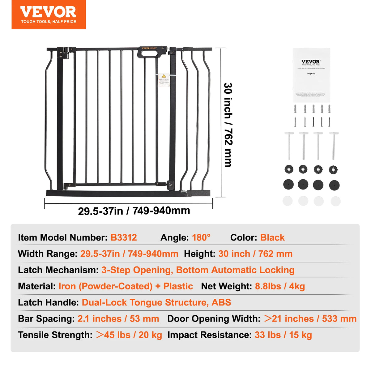 SucceBuy Pressure Mount Baby And Dog Gate