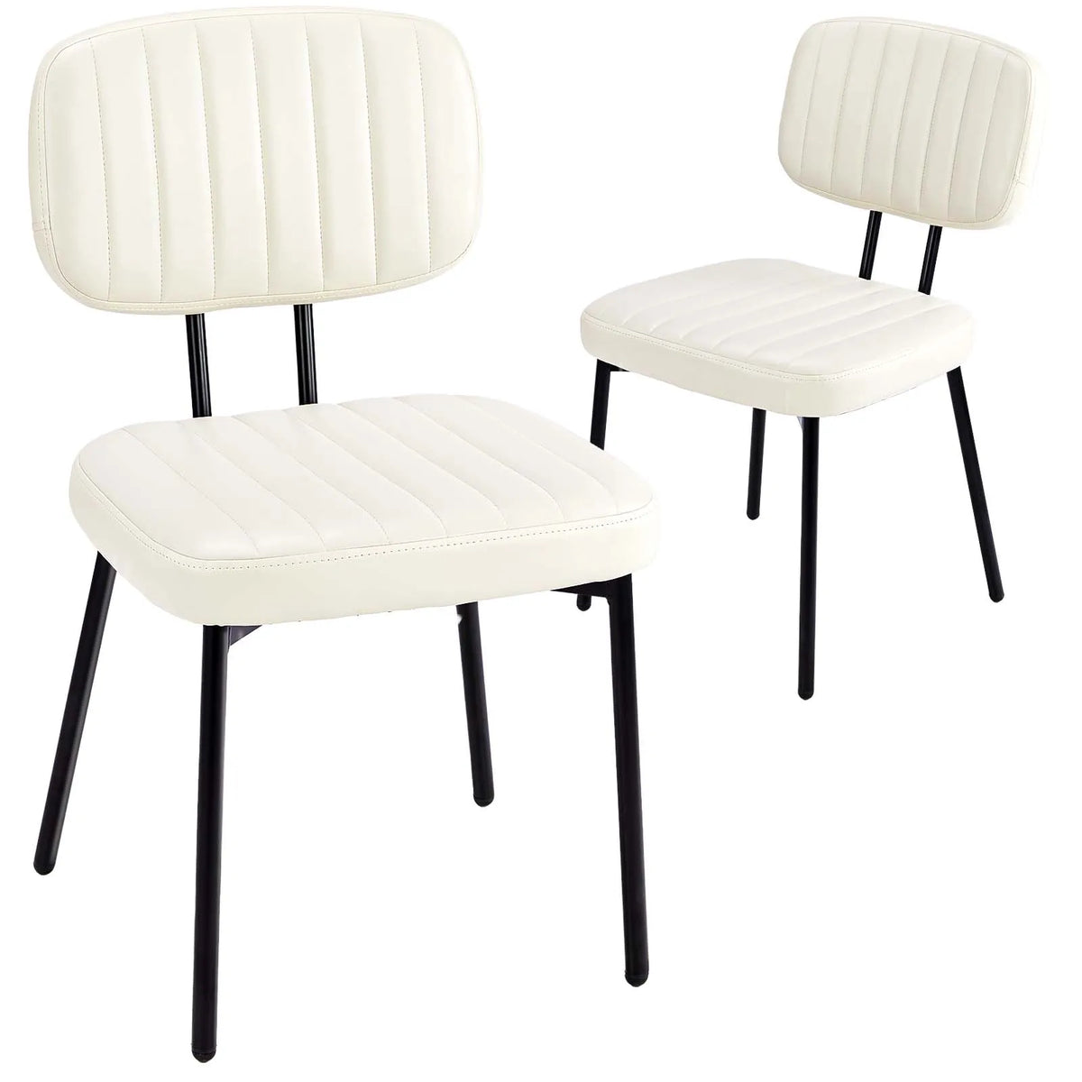 JHK Faux Leather Dining Chairs Set of 2 Lumbar Support